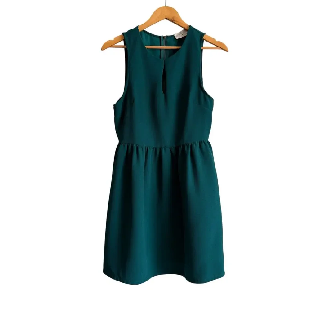 Anthropologie Everly Green Sleeveless Keyhole Cutout Mini Dress Size L - Picture 1 of 4